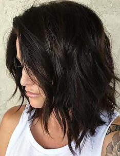 Каскад на средние волосы